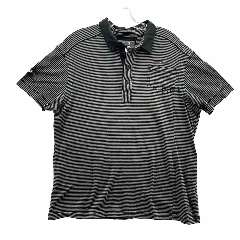 G-Star Raw Polo Shirt Youth 2XL Black Stripped Golf Travel Outdoors Stretch Boys